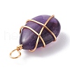3Pcs 3 Styles Natural Mixed Gemstone Pendants PALLOY-JF01153-6