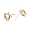 Clear Cubic Zirconia Ring Hoop Earrings EJEW-C028-10G-2