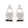 Brass Micro Pave Clear Cubic Zirconia Pendants KK-G492-03B-P-1