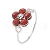 Natural Rainbow Moonstone /Amethyst/Rose Quartz/RedJasper/Apatite/Amazonite Finger Rings RJEW-JR00881-02-4