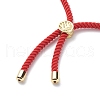 2Pcs 2 Color Synthetic Moonstone & Brass Heart Beaded Slider Bracelet BJEW-JB08852-6