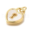 Brass Micro Pave Cubic Zirconia Pendants KK-R002-04G-2