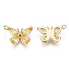 Real 18K Gold Plated Brass Micro Pave Cubic Zirconia Pendants KK-T056-59G-03-NF-2