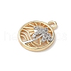 Brass Micro Pave Cubic Zirconia Pendants KK-C104-01G-2
