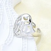 Brass Cuff Rings for Women RJEW-G347-14P-1