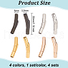 Olycraft 4 Sets 4 Colors 316L Surgical Stainless Steel Bayonet Clasps STAS-OC0001-17A-2