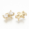 Brass Cubic Zirconia Links X-ZIRC-Q014-085G-2