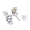 Rhodium Plated 925 Sterling Silver Stud Earrings EJEW-M202-02P-2