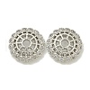 Rack Plating Brass Micro Pave Clear Cubic Zirconia Bead Caps KK-K386-12P-1