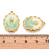 304 Stainless Steel Enamel Pendants STAS-N110-27E-G-3