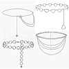 4Pcs 4 Styles Alloy Link Chain Waist Body Chains for Jeans Dresses WG49084-02-2