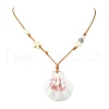 Shell Pendant Necklaces NJEW-TA00179-01-3