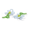 Handmade Glass Beaded Woven Cabochons GLAA-C028-01C-3