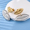 Two Tone Lip 304 Stainless Steel Dangle Stud Earrings EJEW-Z109-02GP-3