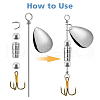 SUPERFINDINGS 4 Bags 4 Styles Stainless Steel Fishing Spinner Shaft STAS-FH0002-26-4