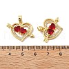 Heart Brass Micro Pave Cubic Zirconia Pendants KK-M325-16B-G-3