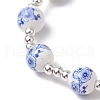 Electroplate Non-magnetic Synthetic Hematite Round Bead Strecth Bracelets for Women BJEW-JB11600-02-3
