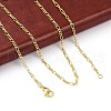 Brass Figaro Chains Necklace for Women X-NJEW-P265-28G-3