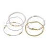5Pcs 5 Style Polymer Clay Disc & Synthetic Hematite & Seed Beaded Stretch Bracelets Set BJEW-JB09685-01-4