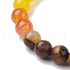 Natural Tiger Eye & Mixed Gemstone Round Beaded Stretch Bracelets for Women BJEW-JB11056-01-3