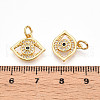Brass Micro Pave Cubic Zirconia Charms KK-N257-22G-3