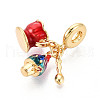 Brass Micro Pave Cubic Zirconia Pendants KK-N271-03G-2