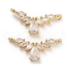 Brass Pave Clear Cubic Zirconia Pendants KK-Q789-08G-1