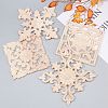 Natural Solid Wood Carved Onlay Applique Craft WOOD-WH0101-61-6