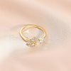 Fashionable Brass Cubic Zirconia Cuff Rings FS-WG4936F-03-1
