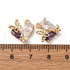 Brass Micro Pave Cubic Zirconia Charms KK-Z112-40G-01-3