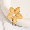 Flower Stainless Steel Stud Earrings & Pendant Necklaces & Rings Sets for Women ZP5459-1-4