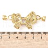 Rack Plating Brass Micro Pave Clear Cubic Zirconia Fold Over Clasps KK-S384-11G-3
