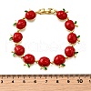 Brass Enamel Link Bracelets BJEW-K278-01A-G-5