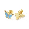 Butterfly Real 18K Gold Plated Brass Stud Earrings EJEW-L269-099G-02-2