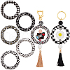 SUNNYCLUE 7Pcs 7 Colors Print Silicone Beads SIL-SC0001-86C-1