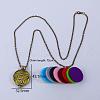 Alloy Hollow 4 Heart Diffuser Locket Pendant Necklaces with Colorful Plush Aromatherapy Pads Inside CR9421-4