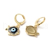 Evil Eye Real 18K Gold Plated Brass Dangle Leverback Earrings EJEW-Q797-01D-G-2