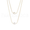 Double Layer Freshwater Pearl Fine Chain Necklace - 14K Gold Plated Multi-Layer Women's Necklace ST1594638-1