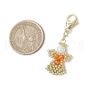 Angel Glass Pearl & Glass Seed Beaded Pendant Decorations HJEW-MZ00210-04-3