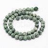 Natural Green Spot Jasper Round Bead Strands G-D678-4mm-2