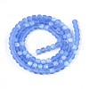 Frosted Transparent Glass Beads Strands GLAA-T032-T4mm-MBB04-2