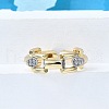 Brass Micro Pave Clear Cubic Zirconia Cuff Rings for Women RJEW-G347-02G-2