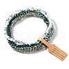 4Pcs Faceted Electroplated Glass Round Beaded Stretch Bracelet Set for Women WGB8DC2-01-2
