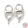 Rhodium Plated 925 Sterling Silver Stud Earring Findings STER-M114-15P-1