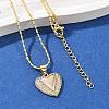 Brass Micro Pave Clear Cubic Zirconia Heart Pendant Necklaces NJEW-Q040-02G-1
