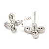 Rack Plating Brass Micro Pave Clear Cubic Zirconia Stud Earrings EJEW-N055-02P-04-RS-2