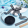 GOMAKERER 25 Yards Polyester Striped Ribbons OCOR-GO0001-29B-3