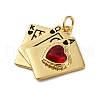 Brass Micro Pave Cubic Zirconia Pendants KK-P308-80G-2