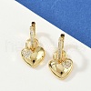 Brass Micro Pave Clear Cubic Zirconia Hoop Earrings EJEW-S275-01G-1