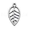 Antique Silver Alloy Leaf Pendants X-TIBEB-A101914-AS-LF-1